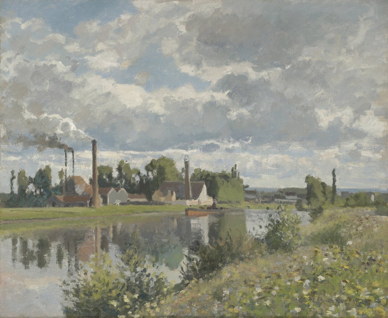 Floden Oise nära Pontoise, 1873 av Camille Jacob Pissarro