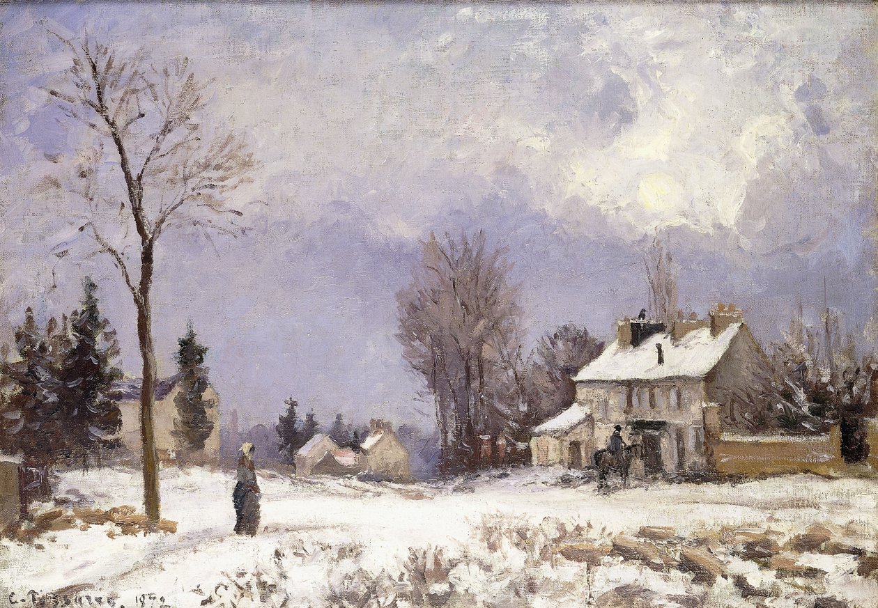 Versaillesvägen vid Saint-Germain vid Louveciennes, 1872 av Camille Jacob Pissarro