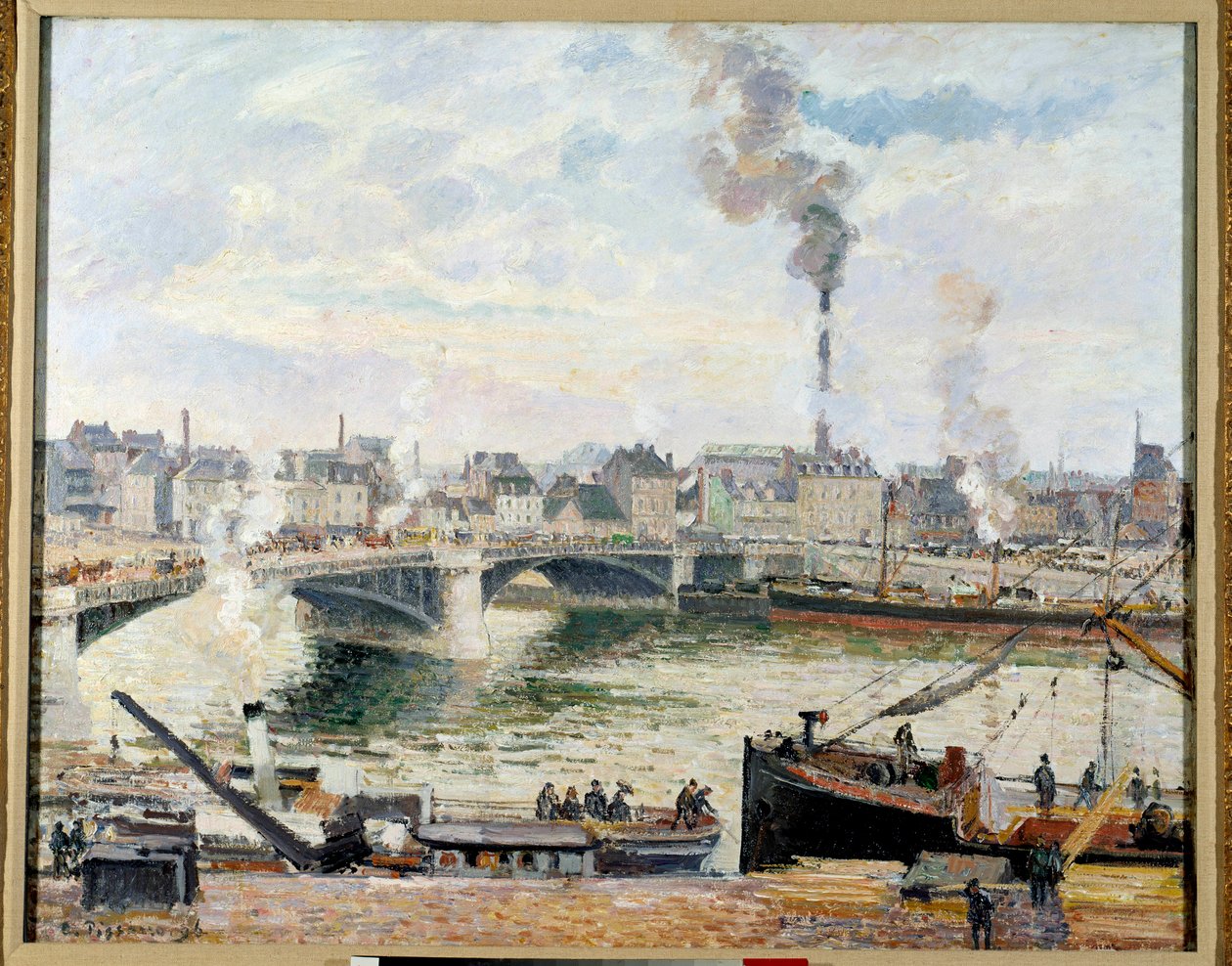 Den stora bron i Rouen. Målning av Camille Pissarro (1830-1903) av Camille Jacob Pissarro