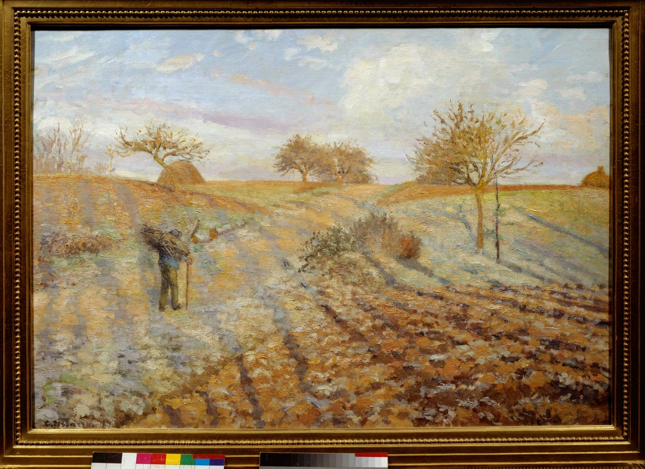 Vit Gelee målning av Camille Pissarro (1830-1903). 1873 Sön. 0,65x0,93 m. Paris, Musée d