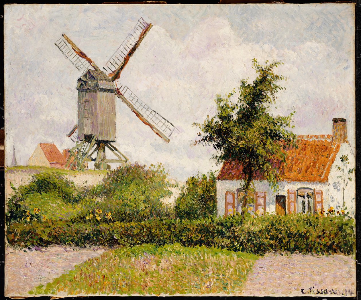 Väderkvarn i Knokke, Belgien, 1894 av Camille Jacob Pissarro