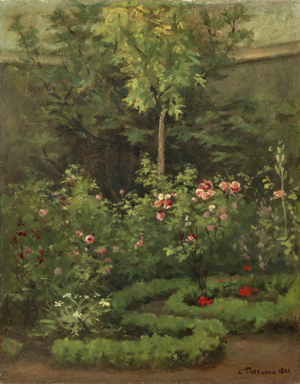En rosenträdgård av Camille Jacob Pissarro