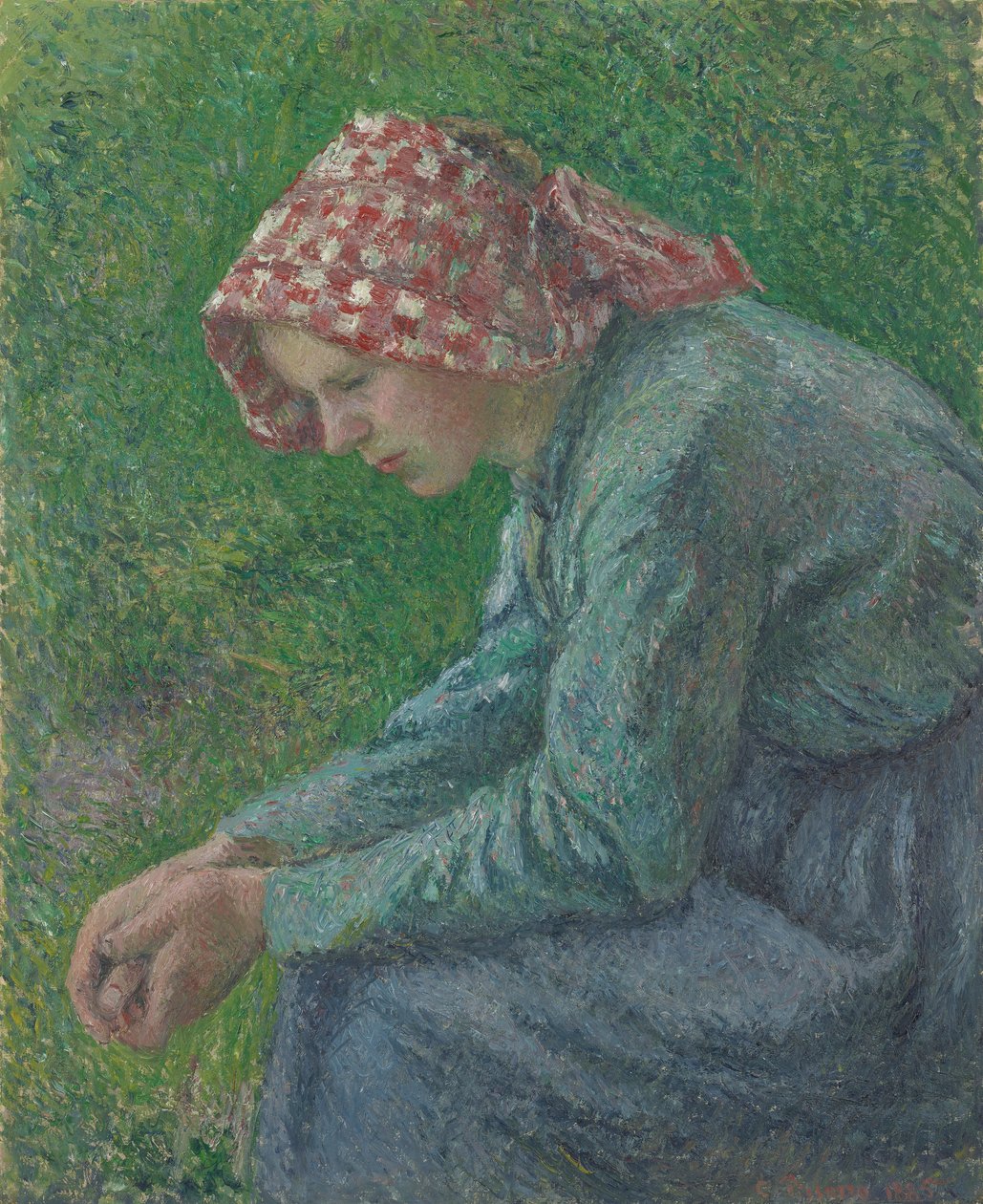 En sittande bondkvinna av Camille Pissarro