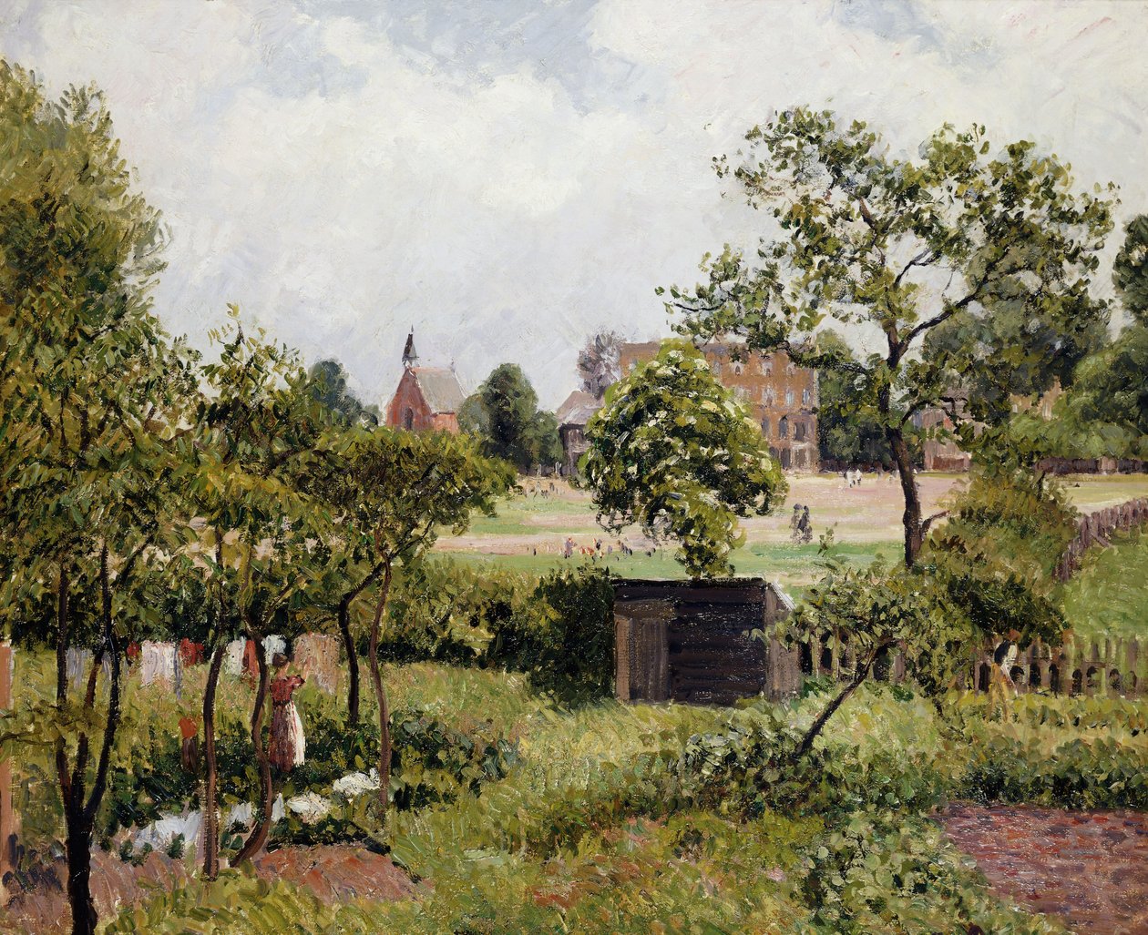 En vy av Stamford Brook Common; Vue de Stamford Brook Common, 1897 av Camille Jacob Pissarro