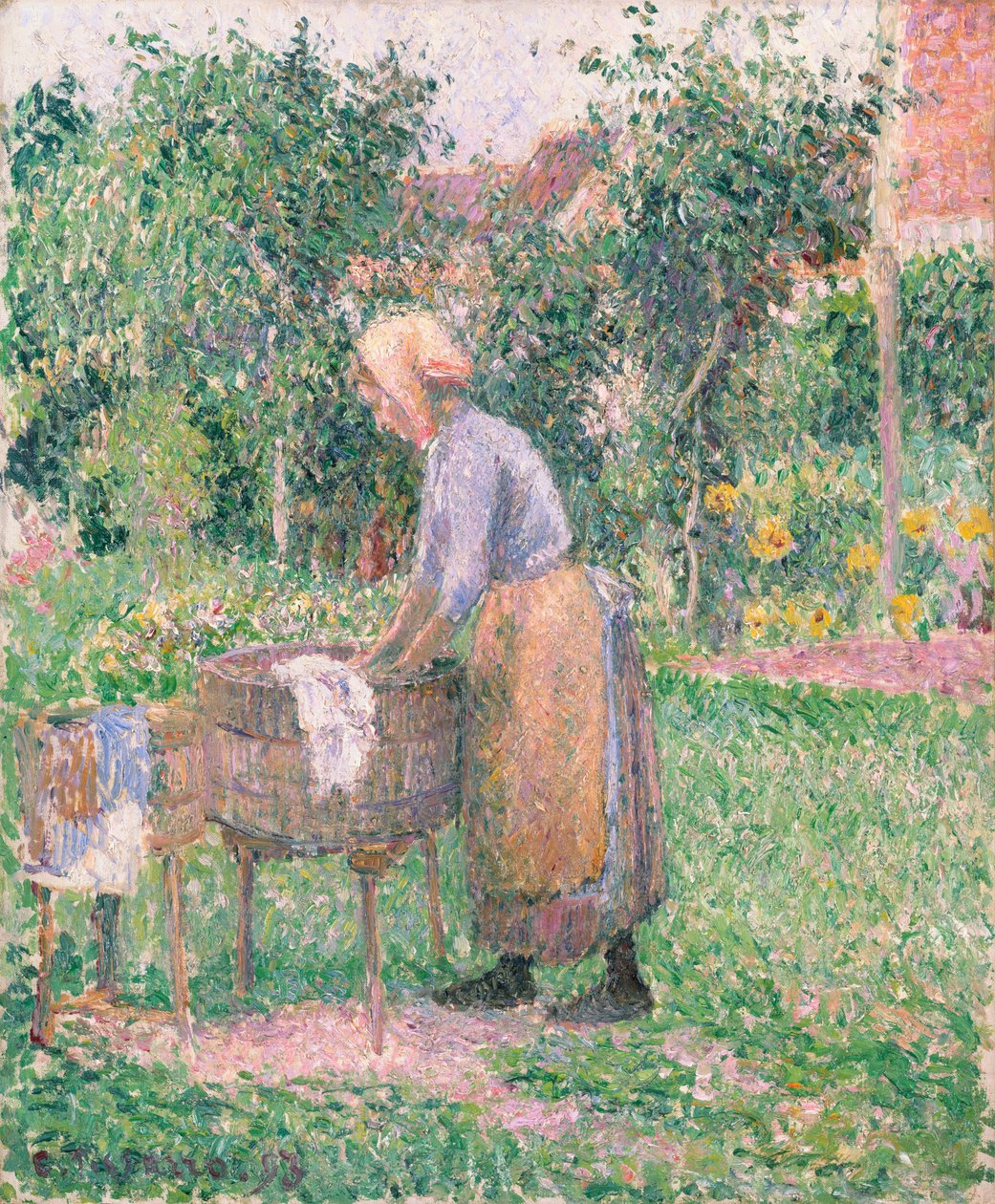 En tvättkvinna i Éragny, 1893. av Camille Jacob Pissarro