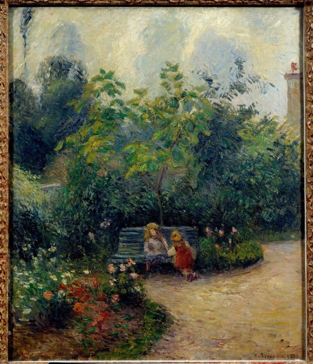 Ett hörn av trädgården vid Eremitaget (the Mathurins trädgård) Målning av Camille Pissarro (1830-1903) 1877. Dim 0,55 x 0,46m Paris, musee d