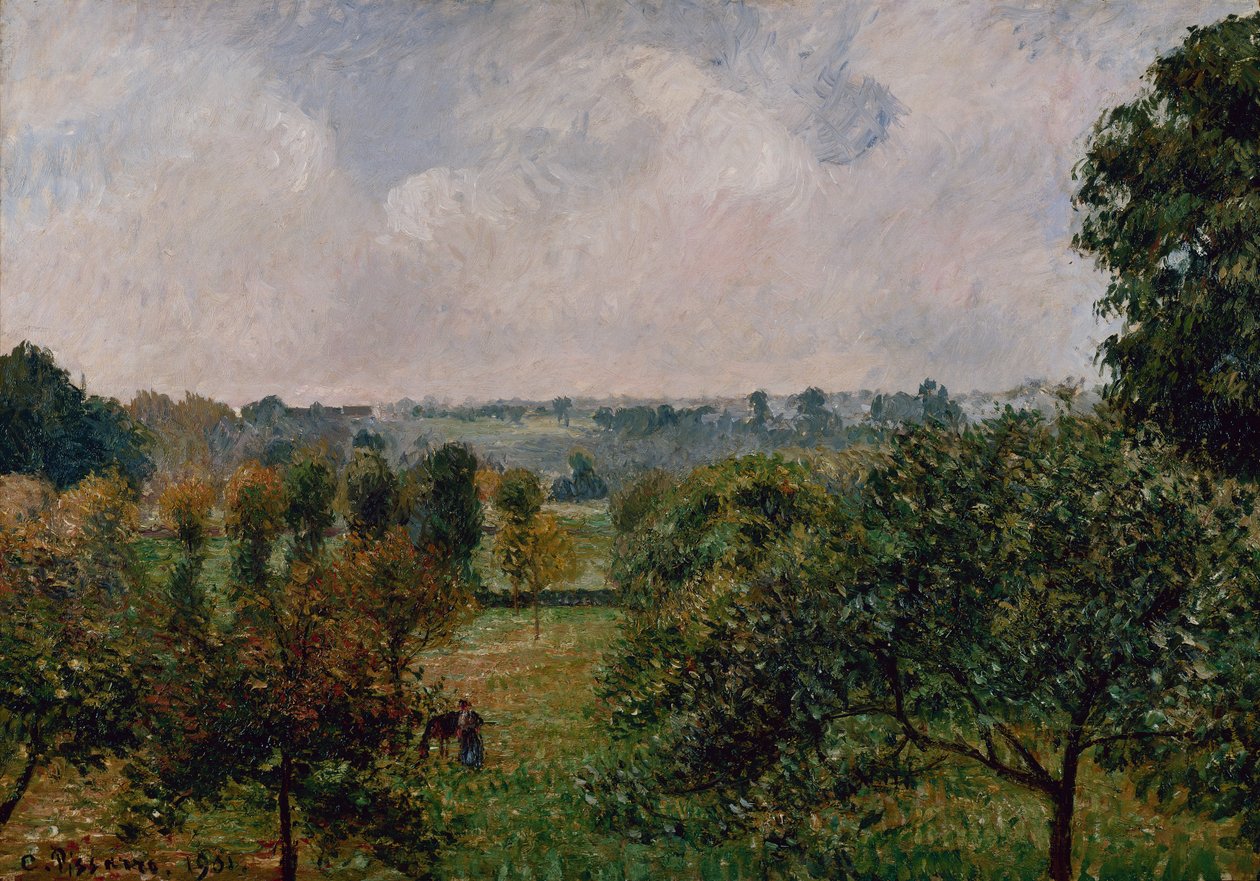 Efter regnet, hösten, Eragny av Camille Pissarro