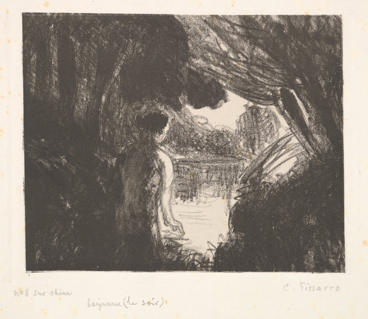 Badare, afton, 1897. av Camille Jacob Pissarro