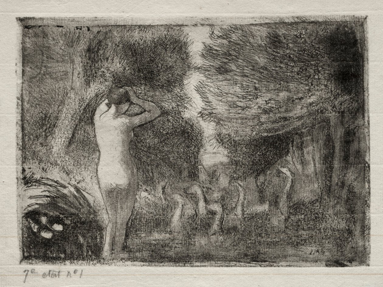 Badare och gäss av Camille Pissarro