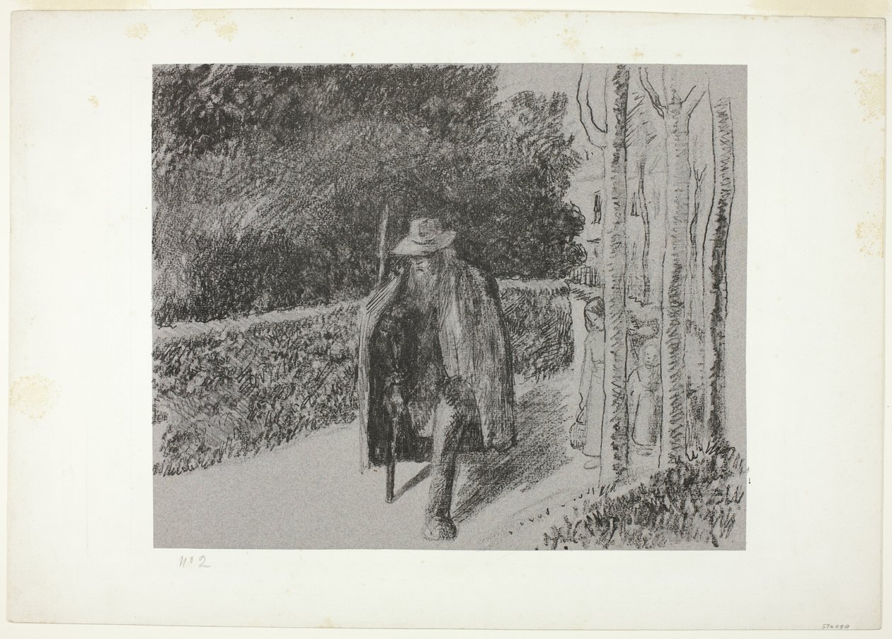Tiggare med krycka av Camille Pissarro