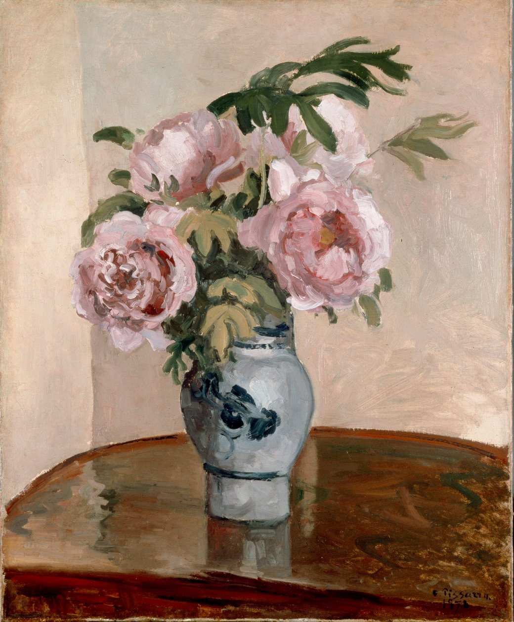 Bukett rosa pioner, 1873 av Camille Pissarro