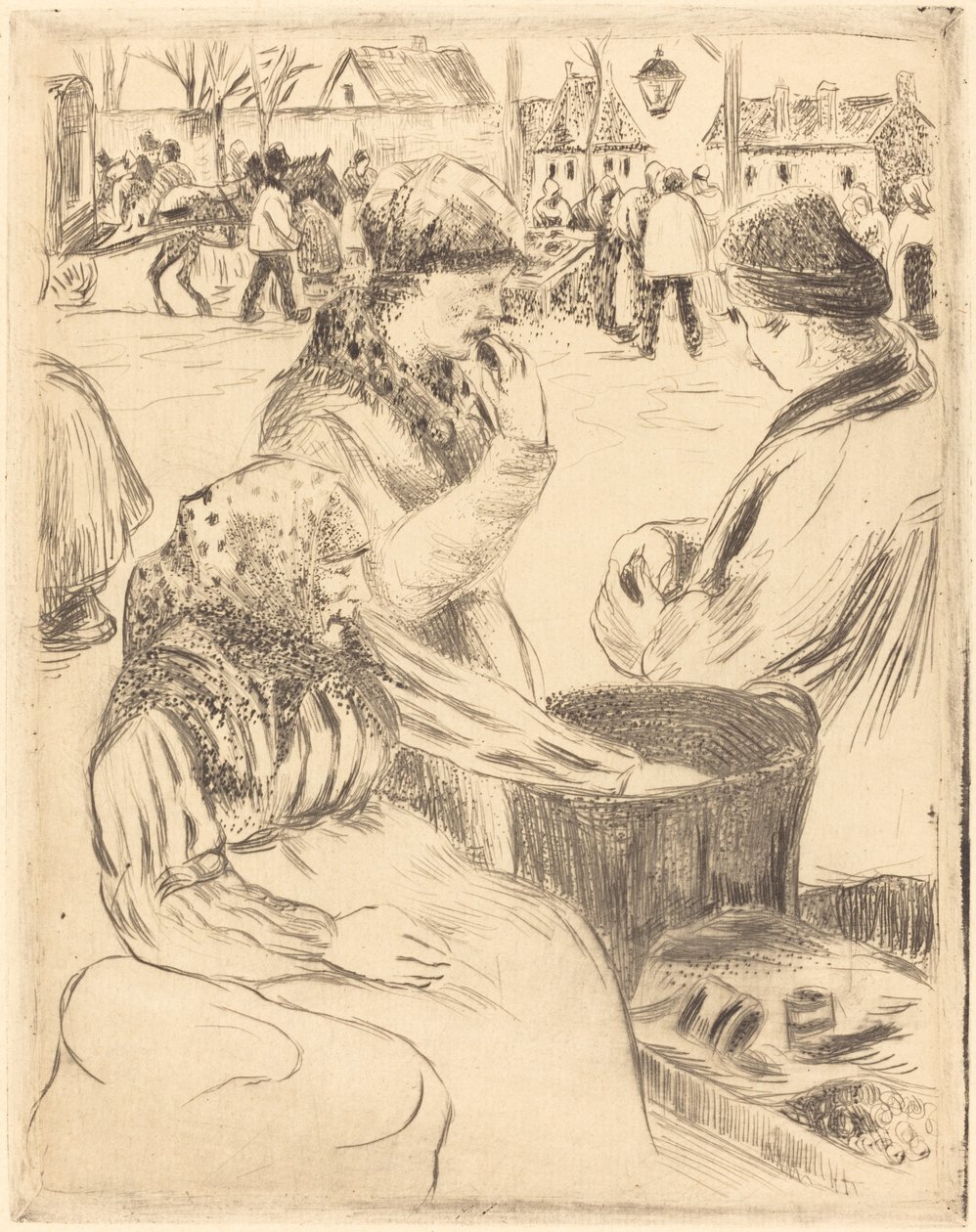 Kastanjförsäljare av Camille Pissarro
