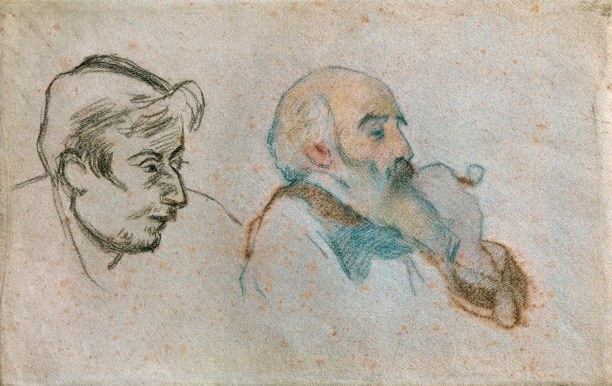 Dubbelporträtt av Gauguin och Pissarro ... av Camille Pissarro