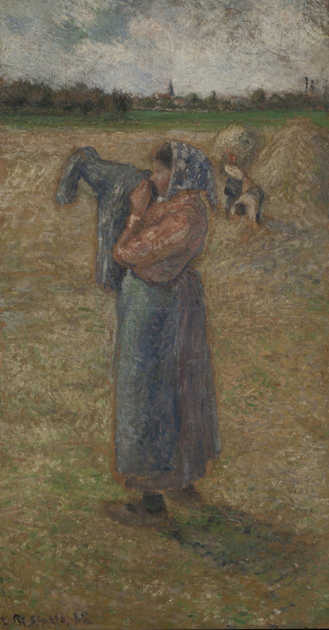 Kvinna på fälten, 1882. av Camille Pissarro