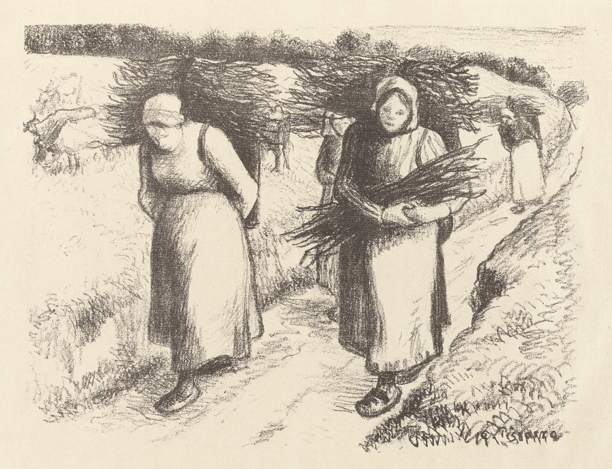 Vedbärare av Camille Pissarro