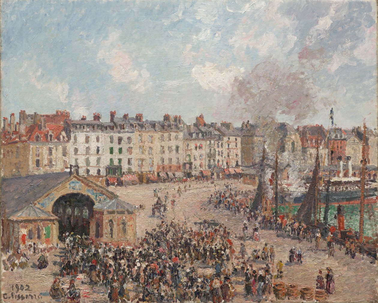 Fiskmarknad av Camille Pissarro