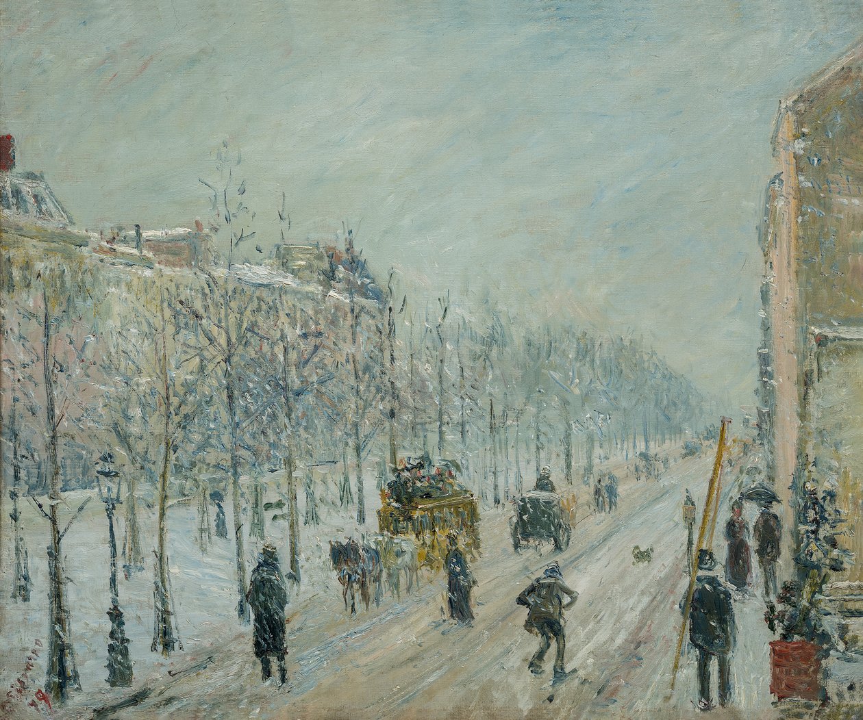 Franska: Les boulevards extérieurs. Effet av snö
Danska: De ydre boulevarder i snevejr av Camille Pissarro