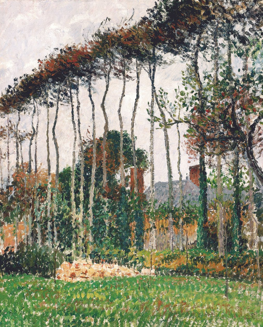 Franska: Les grands hêtres à Varengeville
Tyska: De stora kopparbokarna i Varengeville av Camille Pissarro