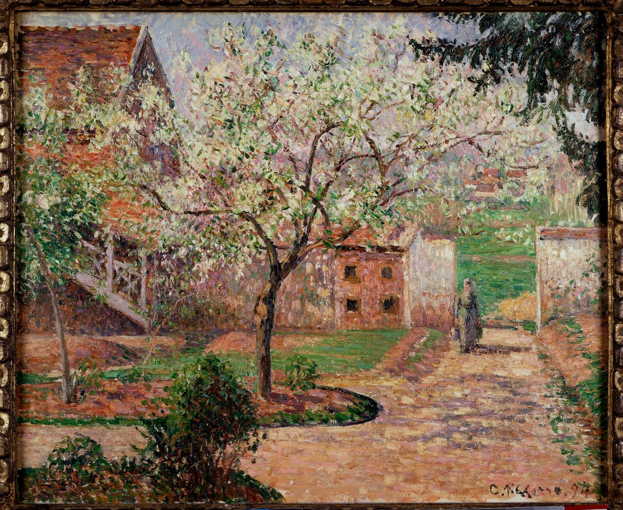 Trädgård i Eragny Målning av Camille Pissarro (1830-1903) Privat samling från 1800-talet av Camille Jacob Pissarro
