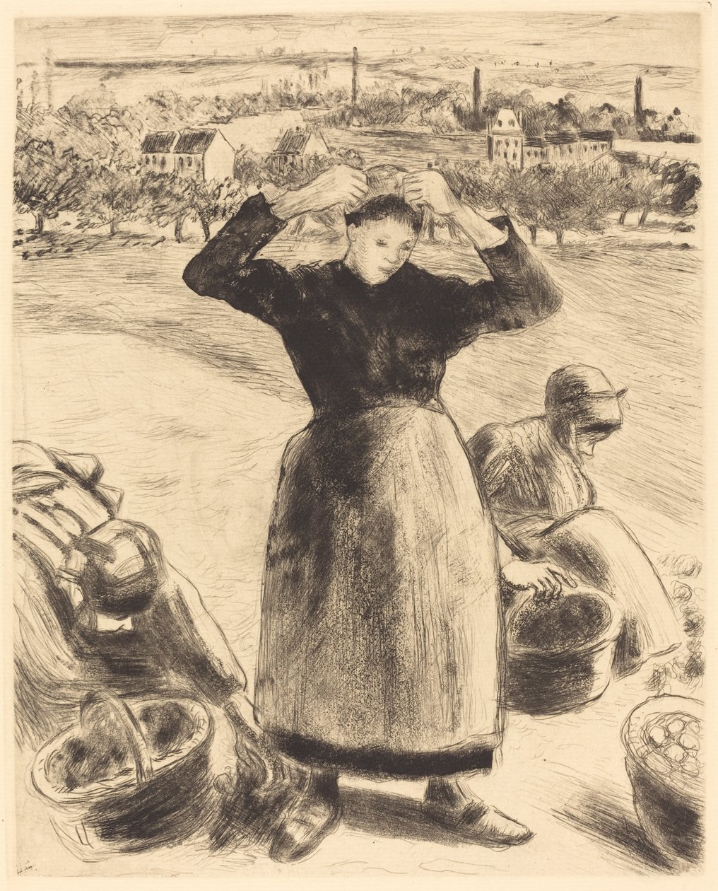 Insamling av potatis Potatisskörd, 1886. av Camille Pissarro