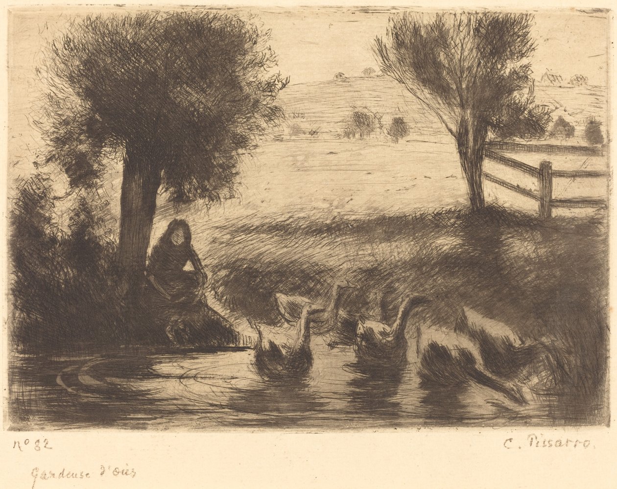 Gåsflicka av Camille Pissarro
