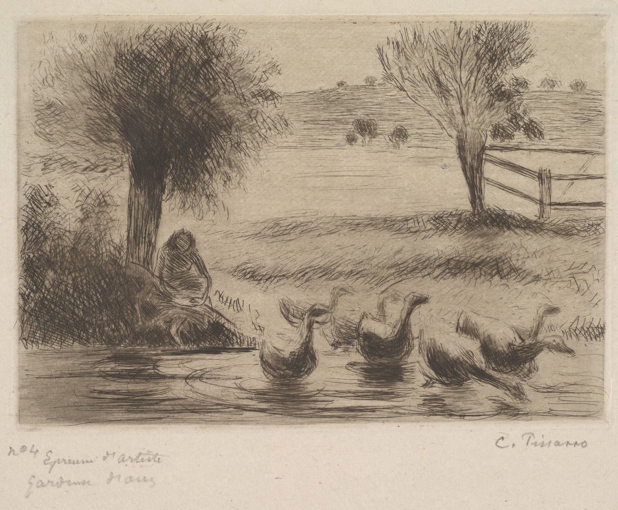 Gåsflicka, 1888. av Camille Jacob Pissarro