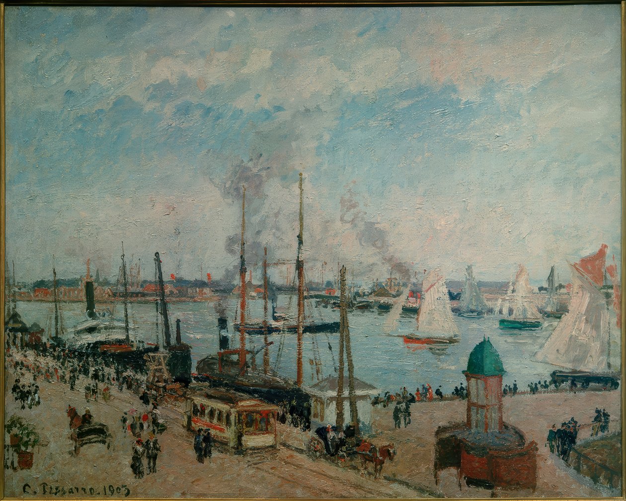 Le Havre hamn vid högvatten av Camille Jacob Pissarro