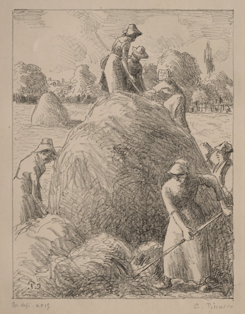 Höbärgare från Eragny, ca 1896 (litografi) av Camille Pissarro