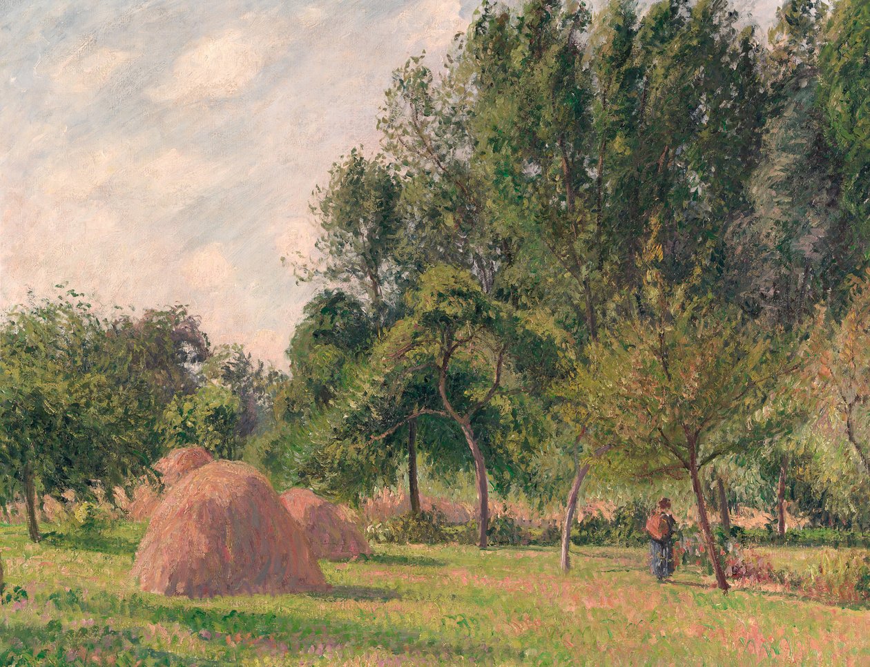 Höstackar, Morgon, Éragny, 1899. av Camille Jacob Pissarro