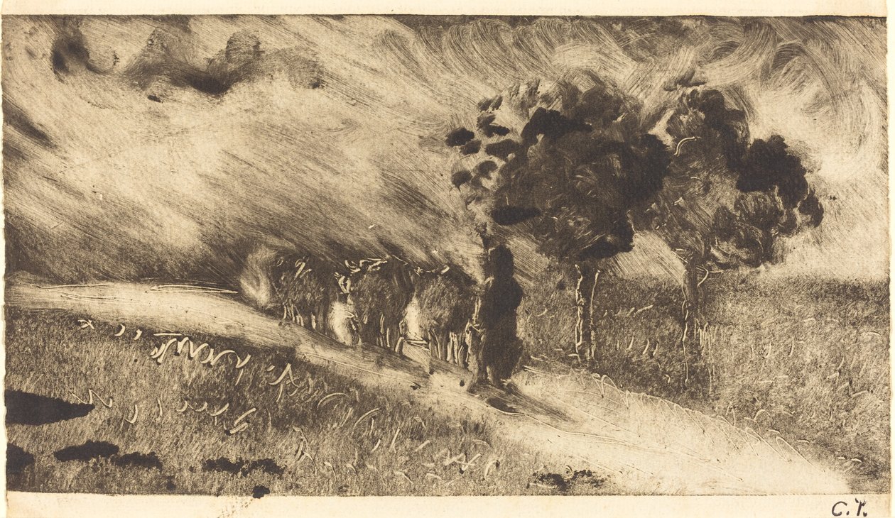 Valde korna i skymningen av Camille Pissarro