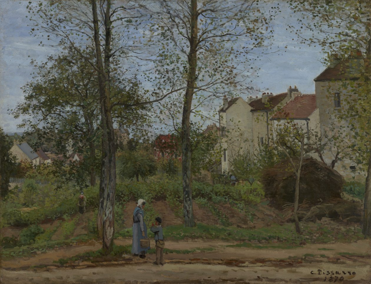 Hus i Bougival (höst) av Camille Pissarro
