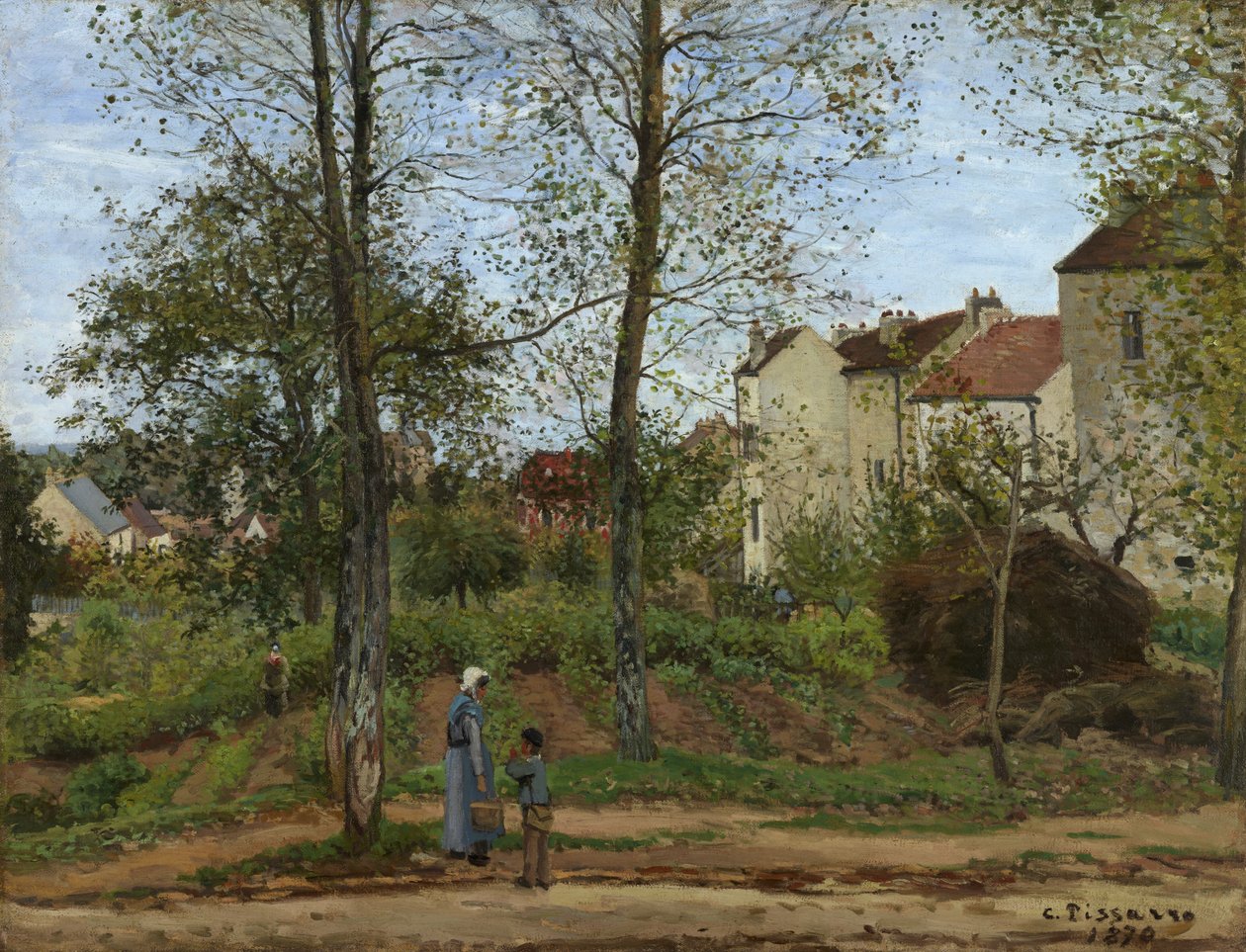 Husen vid Bougival (höst) av Camille Pissarro