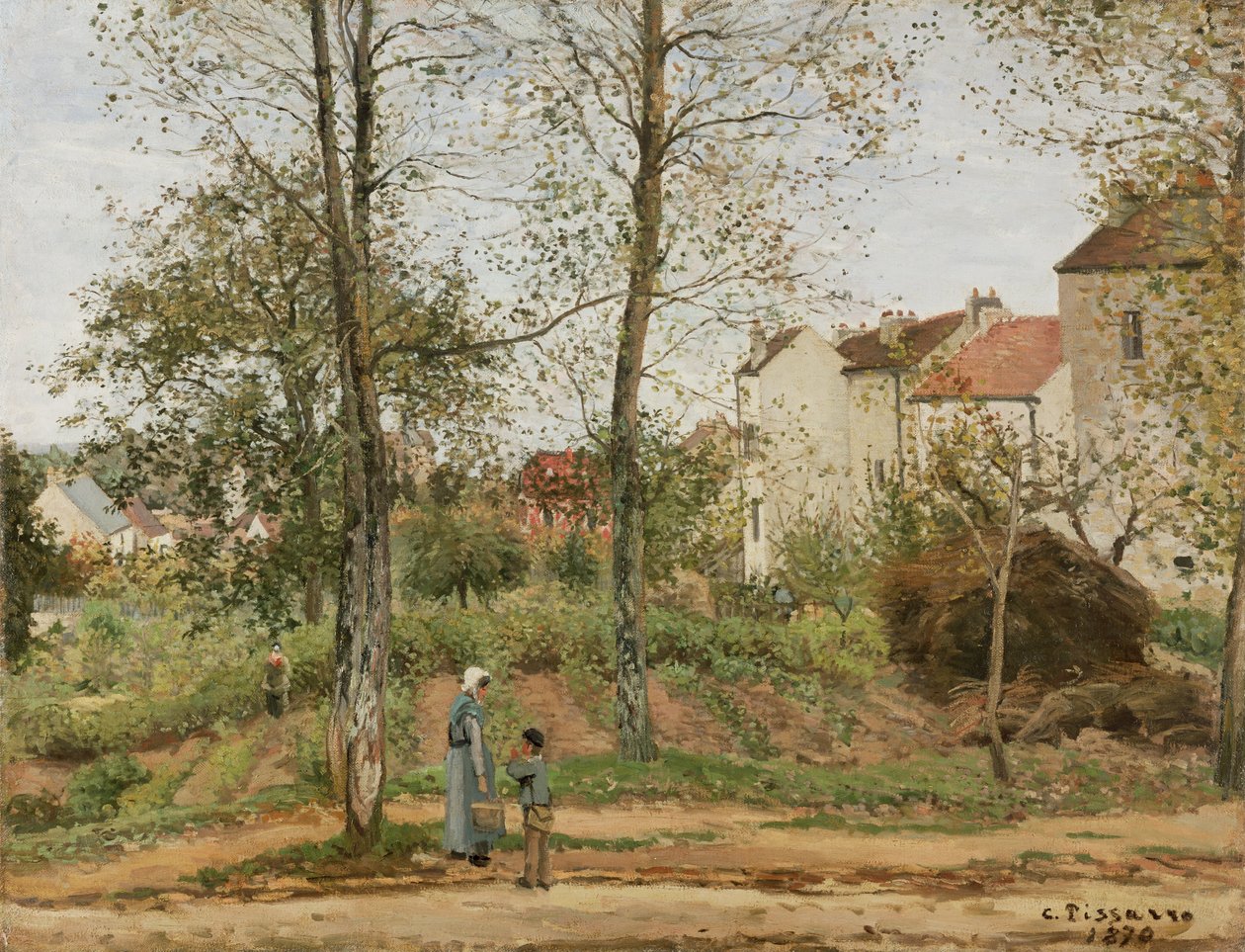 Husen vid Bougival (höst) av Camille Pissarro