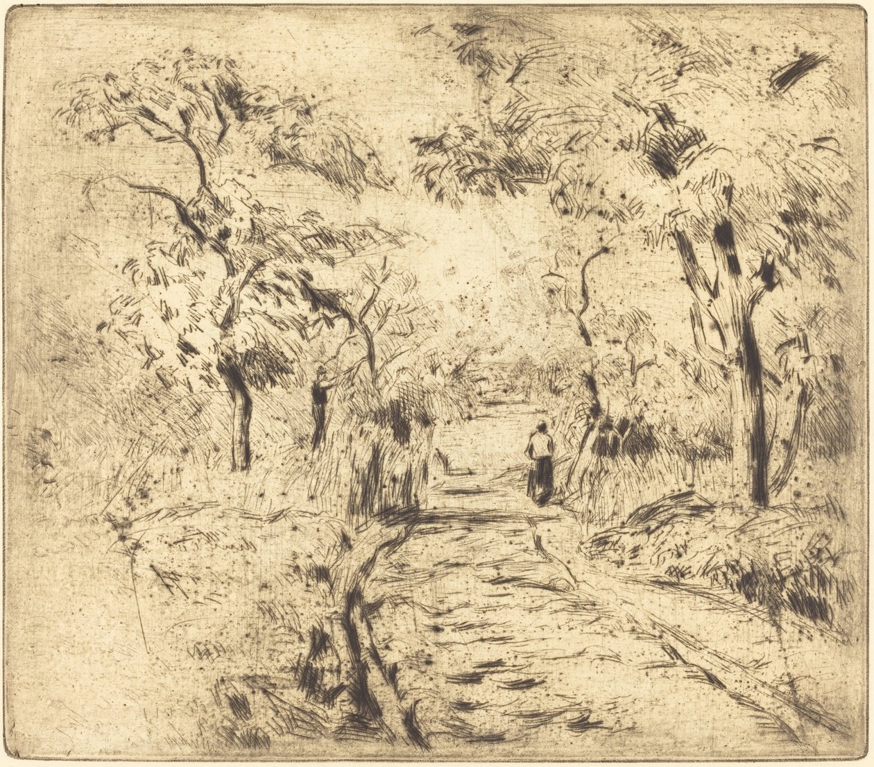 In the Fields at Ennery Dans les champs, a Ennery, 1875. av Camille Pissarro