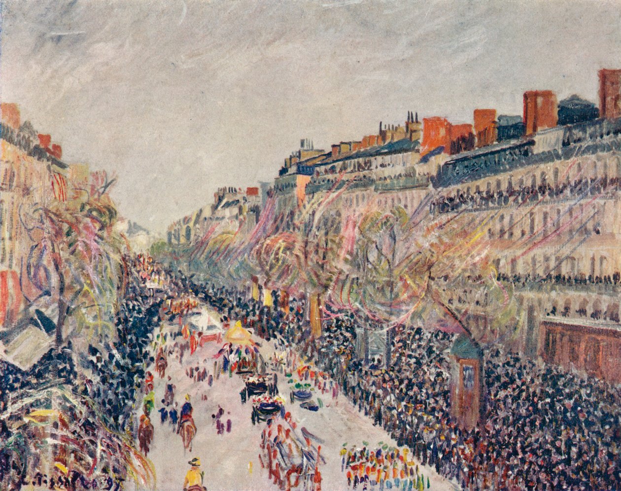 Mi-Careme på boulevarderna, 1897 av Camille Jacob Pissarro