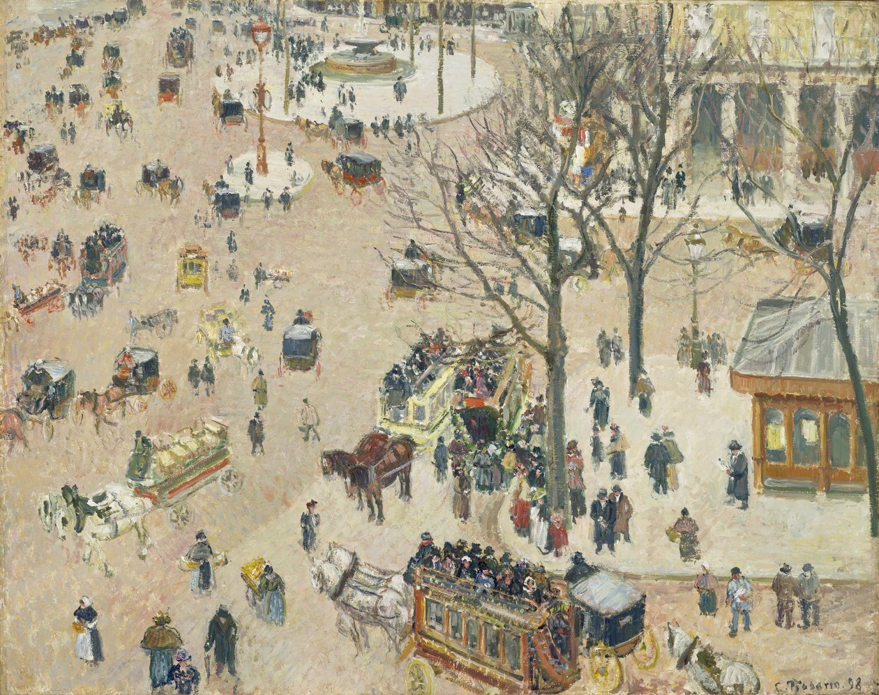Det franska teatertorget av Camille Jacob Pissarro