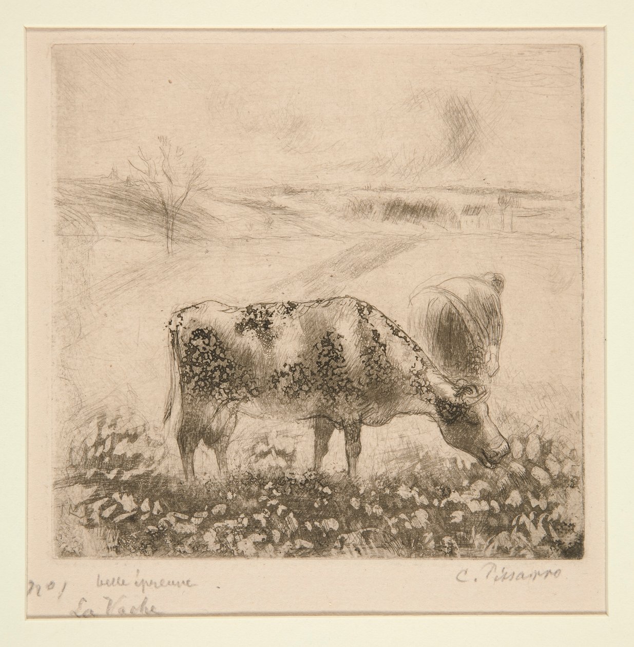 La Vache (kon) av Camille Pissarro