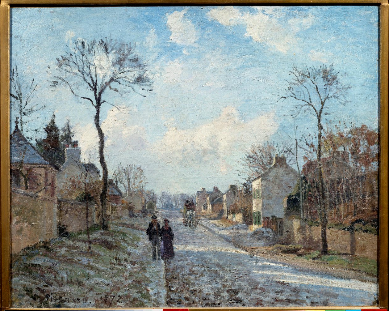 Vägen till Louveciennes Målning av Camille Pissarro (1830-1903) 1872 Sön. 0,6x0,73 m Paris, Orsay-museet av Camille Jacob Pissarro