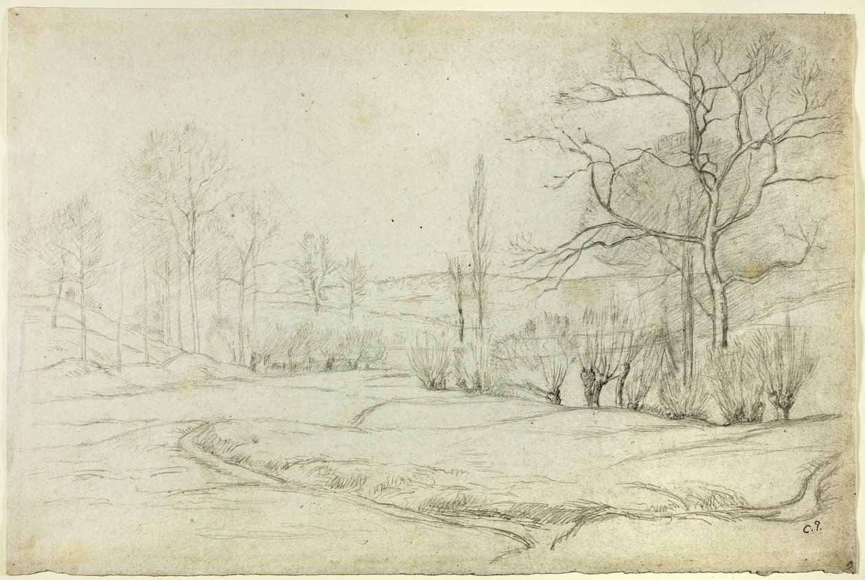 Landskap i Montfoucault av Camille Pissarro