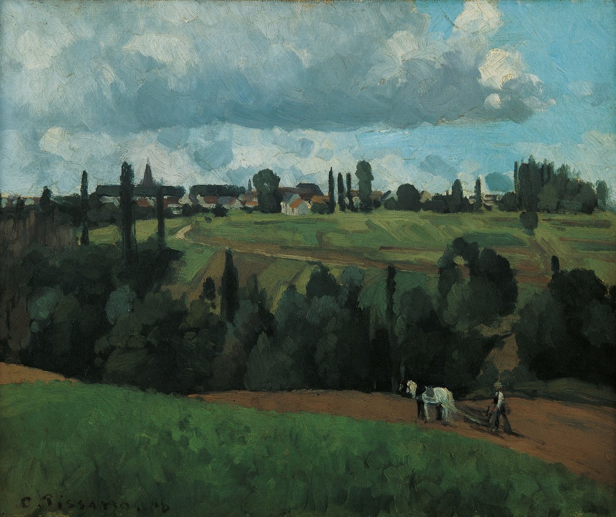 Landskap nära Ennery, nära Pontoise av Camille Pissarro