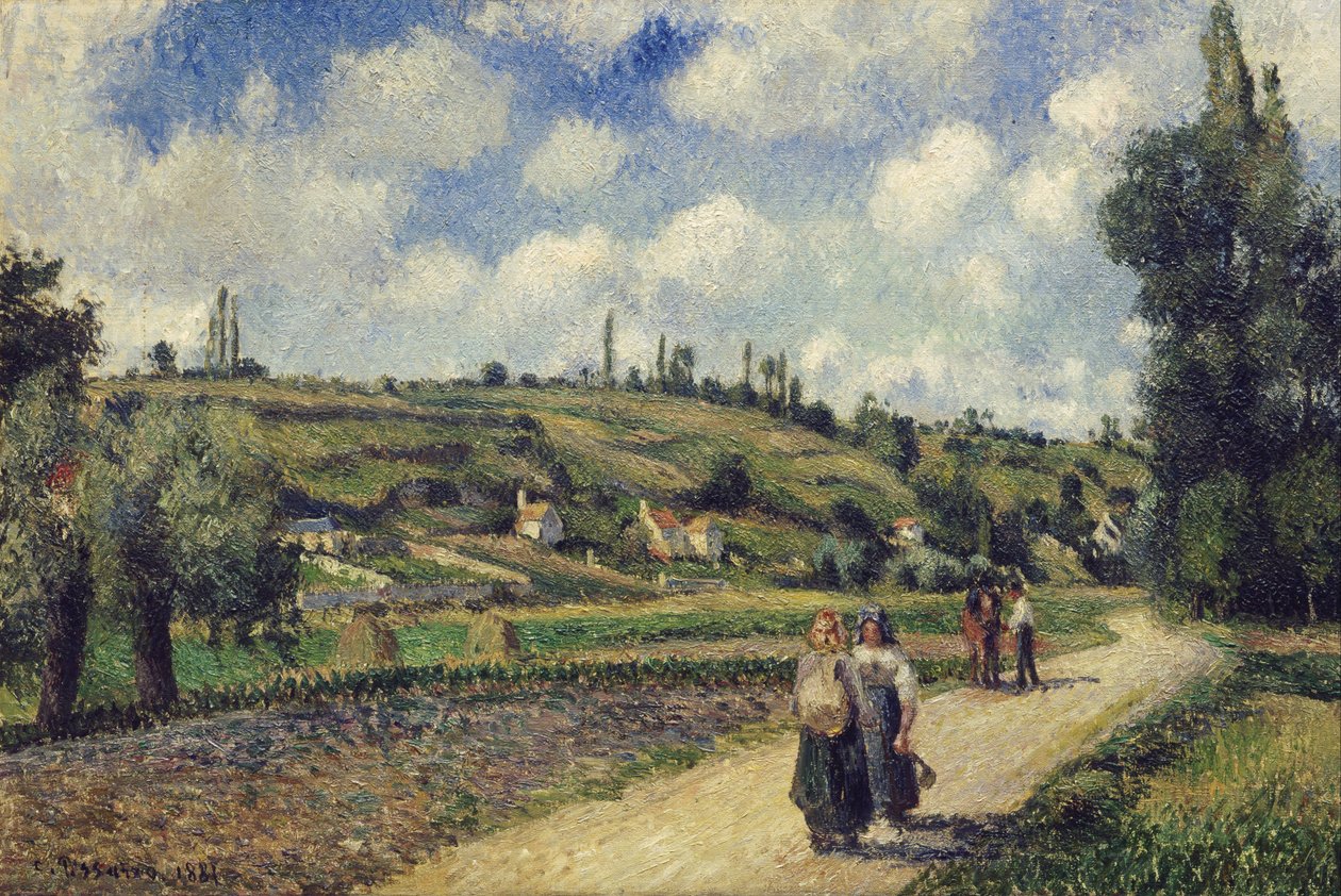 Landskap nära Pontoise, Auvers-vägen, 1881 av Camille Pissarro