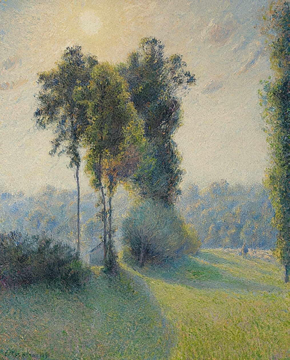 Landskap vid Saint-Charles, nära Gisors vid solnedgången. 1891 av Camille Jacob Pissarro