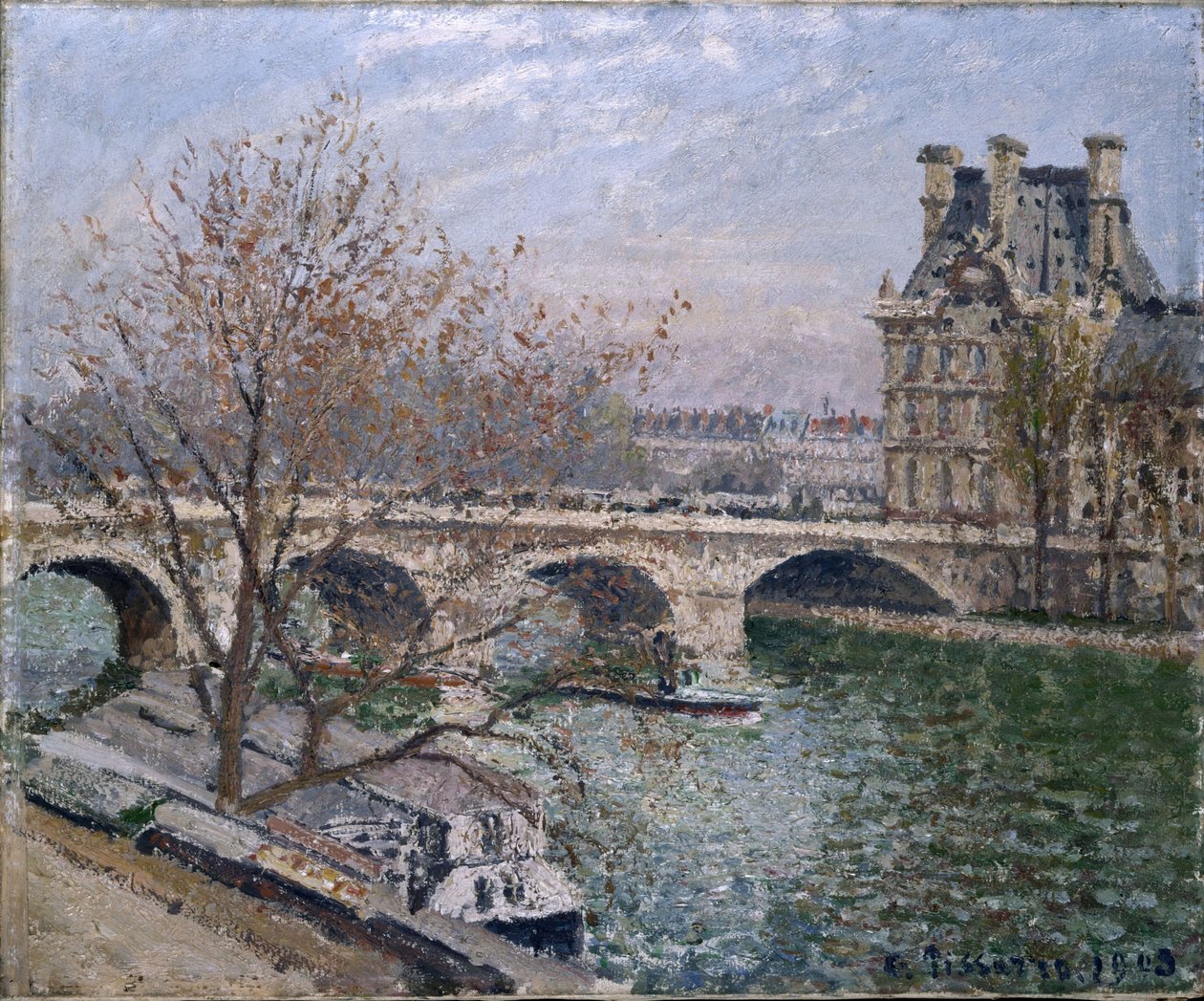 Kungliga bron och Flore-paviljongen av Camille Jacob Pissarro