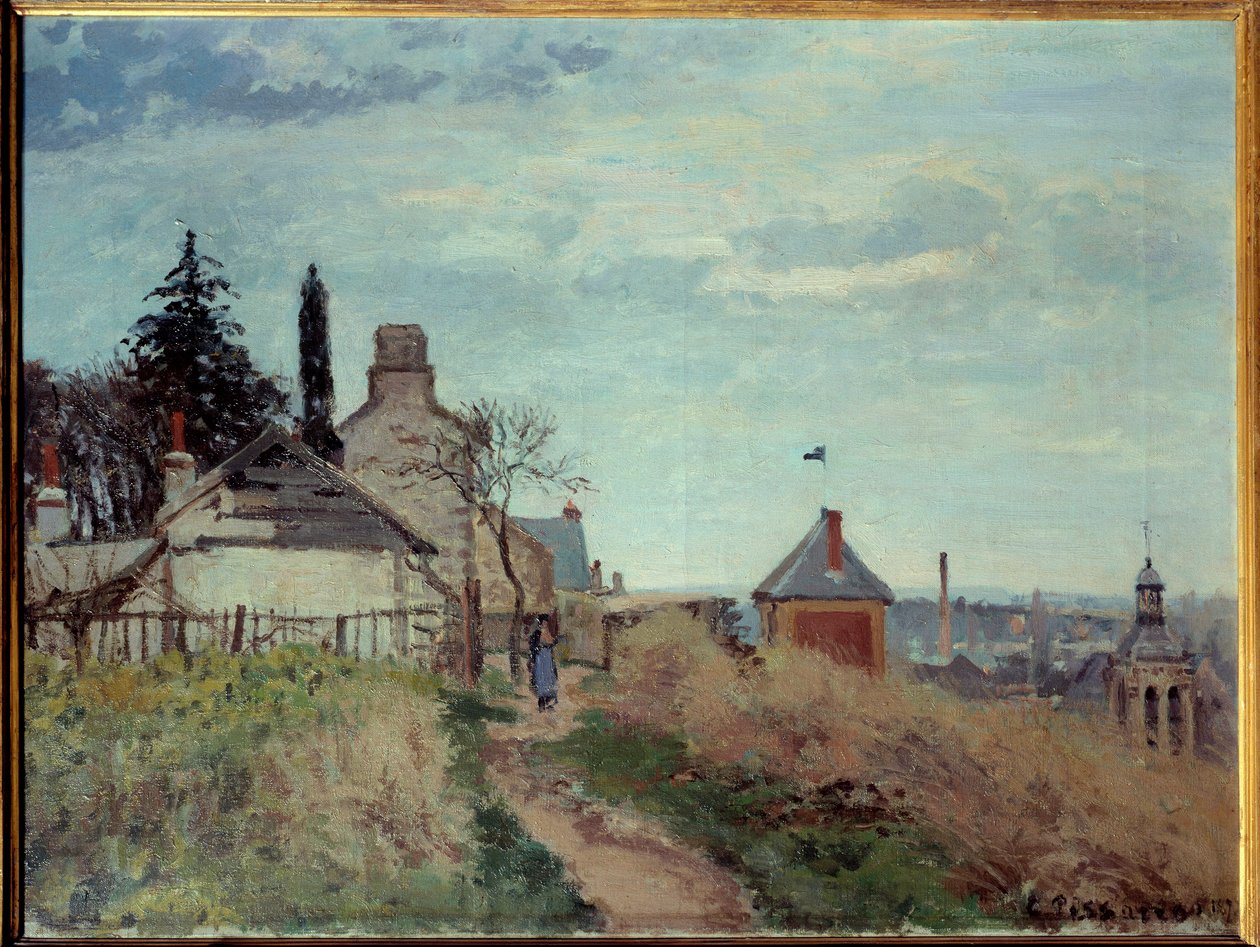 Tingshuset i Pontoise Målning av Camille Pissarro (1830-1903) 1872 Sön. 0,4x0,54 m Paris, Orsay-museet av Camille Jacob Pissarro