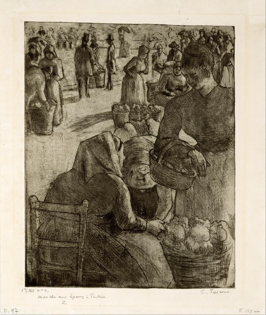Grönsakspromenad i Pontoise av Camille Pissarro