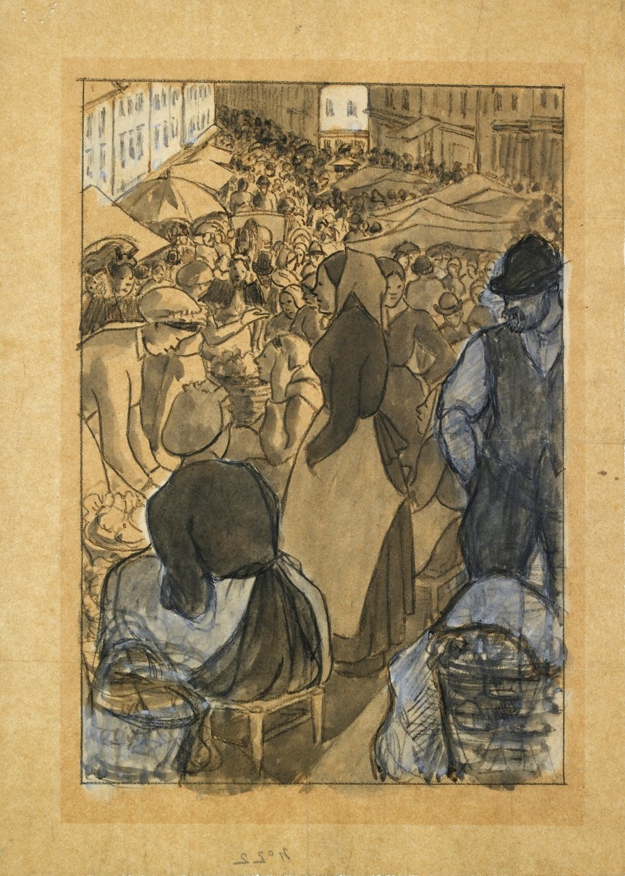Marknadsscen, c1880-talet av Camille Pissarro