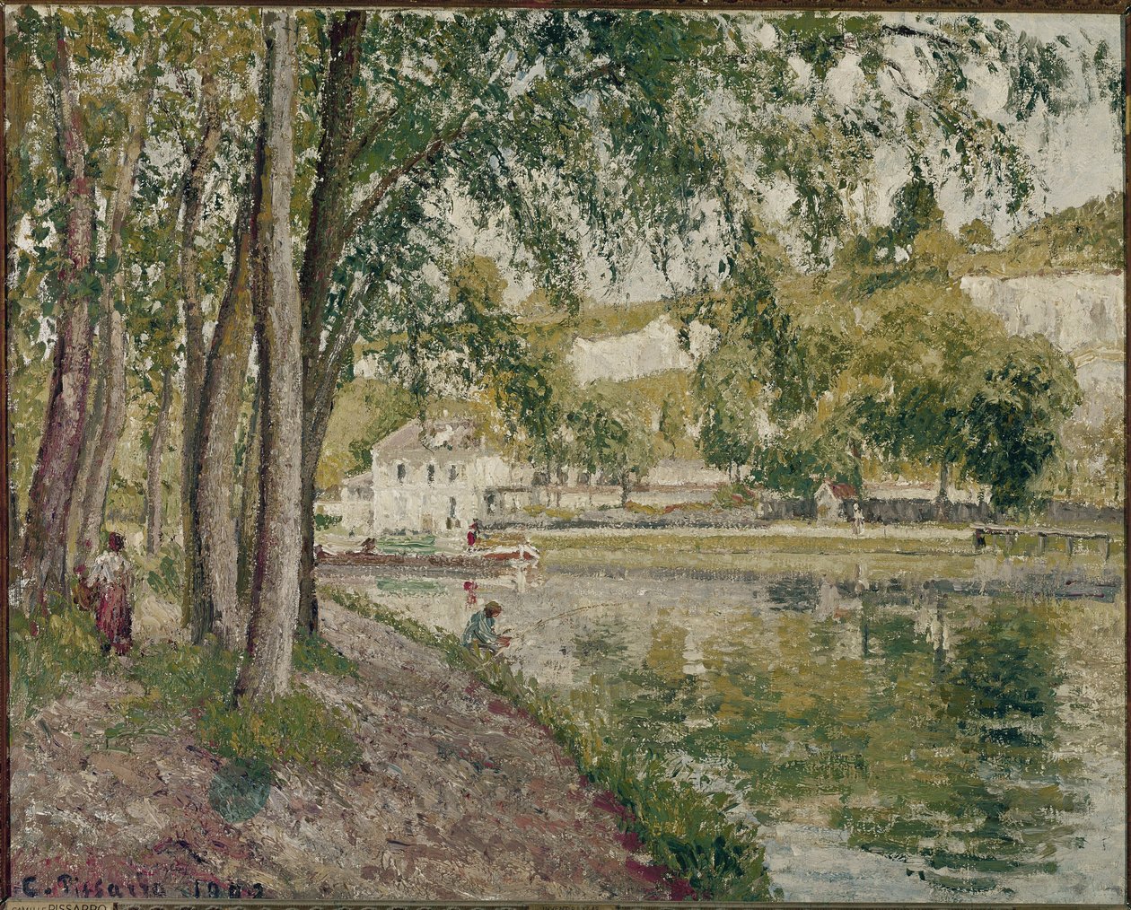 Moret, Loing-kanalen: vägen till Saint Mammes. (olja på duk av Camille Jacob Pissarro