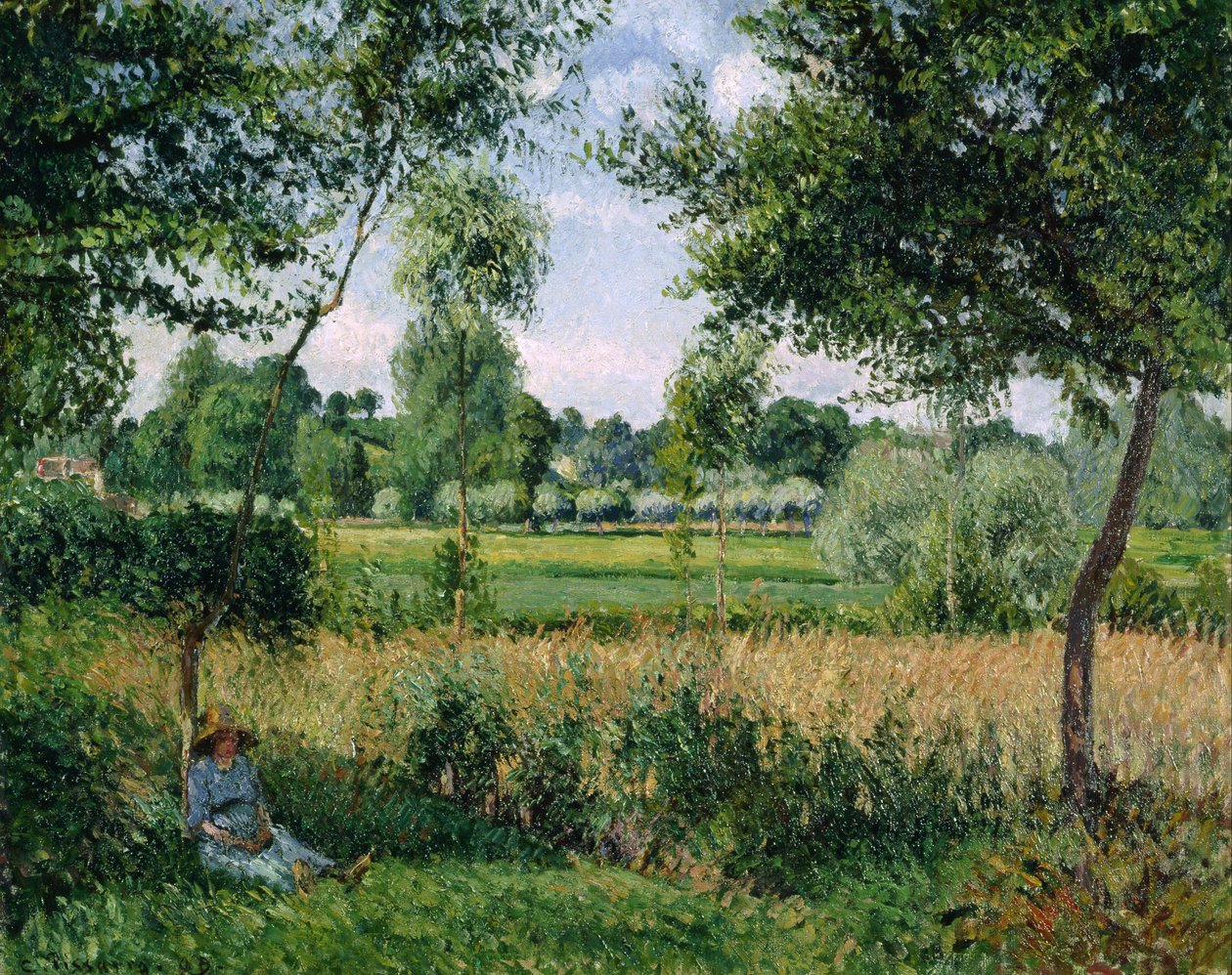 Morgon solljus effekt, Eragny av Camille Pissarro