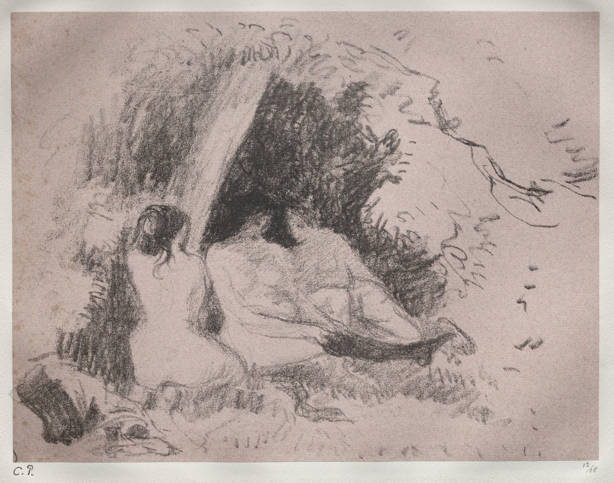 Nakna kvinnor av Camille Pissarro