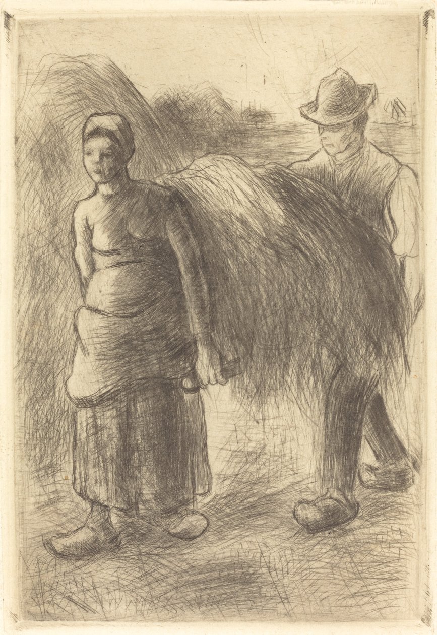 Bönder som bär hö av Camille Pissarro